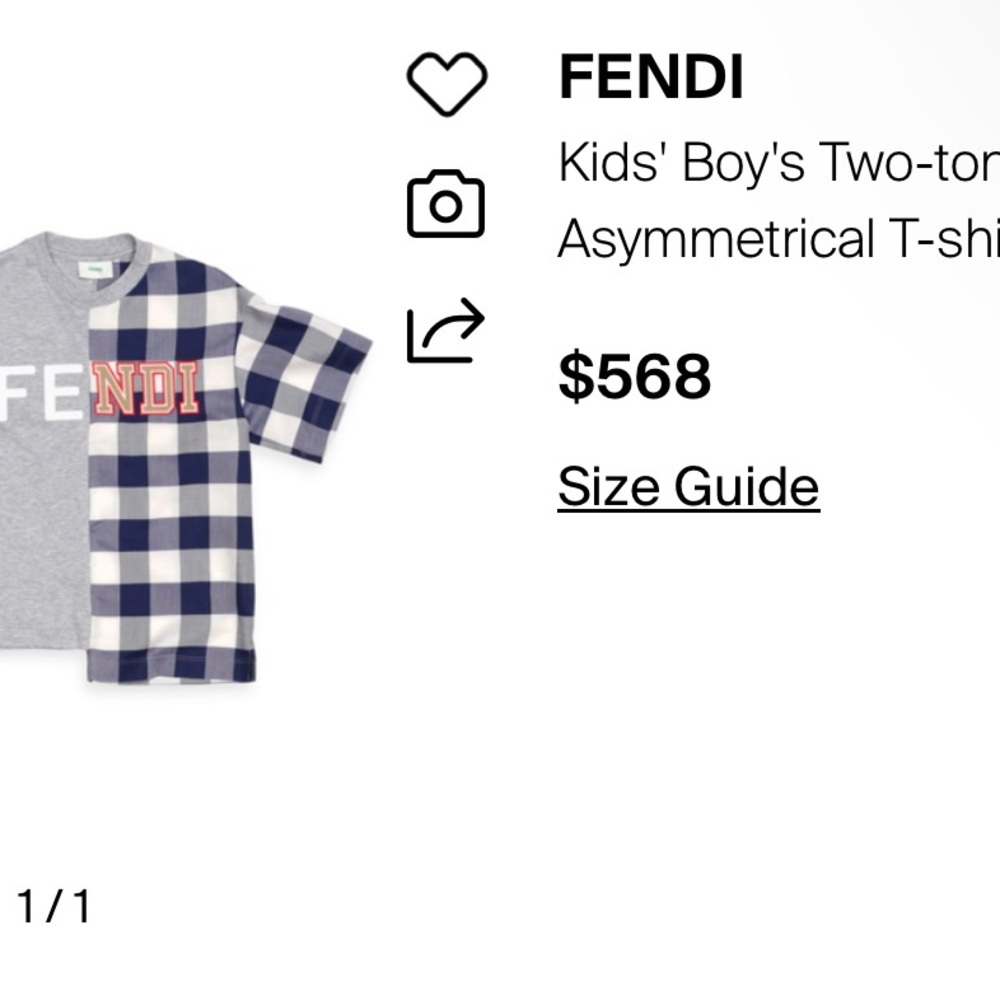Fendi Blue and Gray Short Sleeve Tee